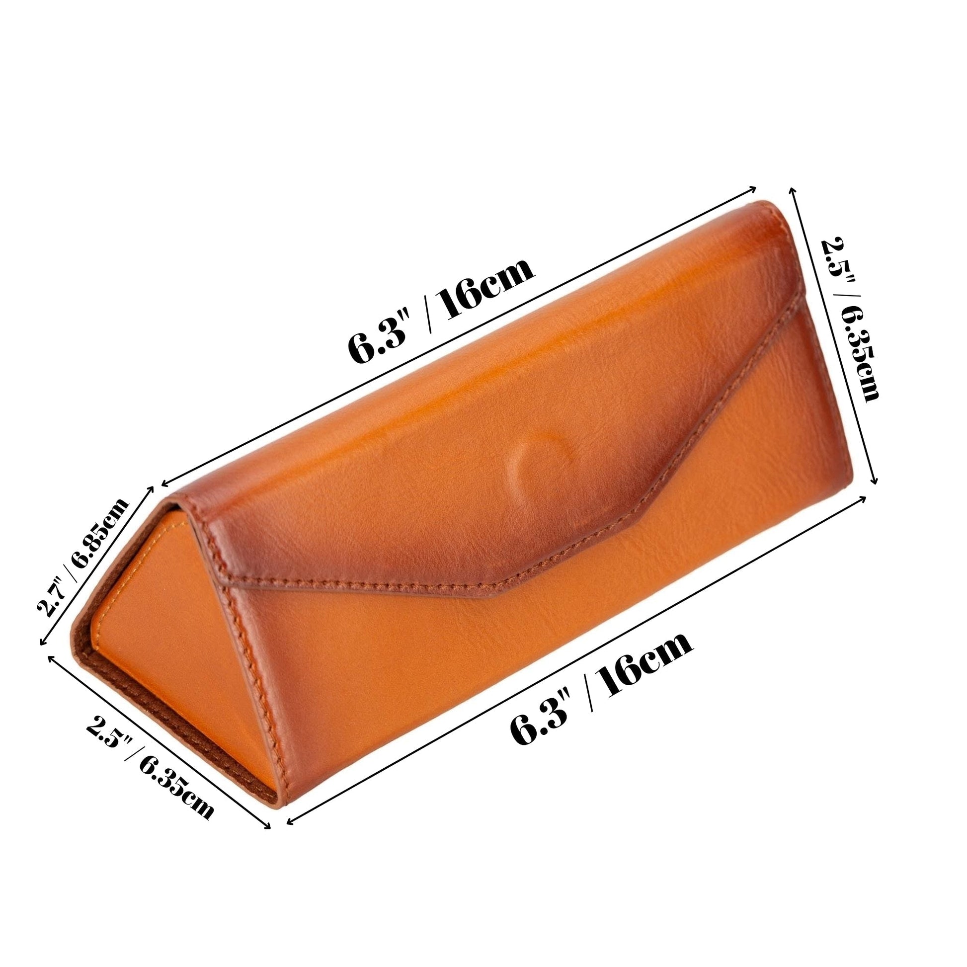 Triangle Leather Glasses Case – Vintage Eyewear Holder-4
